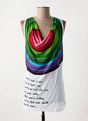 Débardeur stretch sans manche blanc DESIGUAL femme