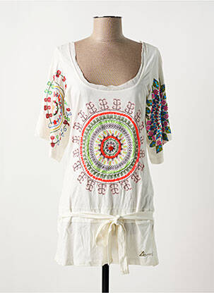 Tunique manches courtes coupe cintrée beige DESIGUAL femme