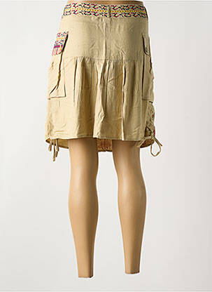 Jupe courte taille normale beige DESIGUAL femme