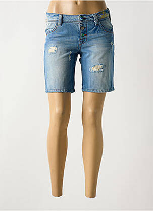Bermuda slim taille basse bleu DESIGUAL femme