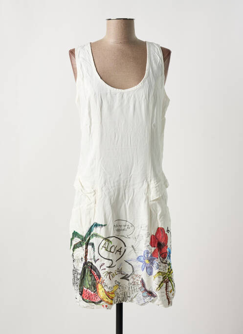 Robe mi-longue blanc DESIGUAL pour femme
