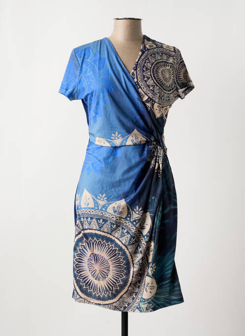 Robe mi-longue bleu DESIGUAL pour femme