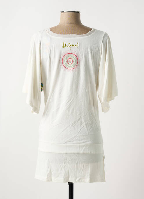 Tunique manches courtes beige DESIGUAL pour femme
