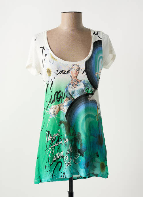 Tunique manches courtes vert DESIGUAL pour femme