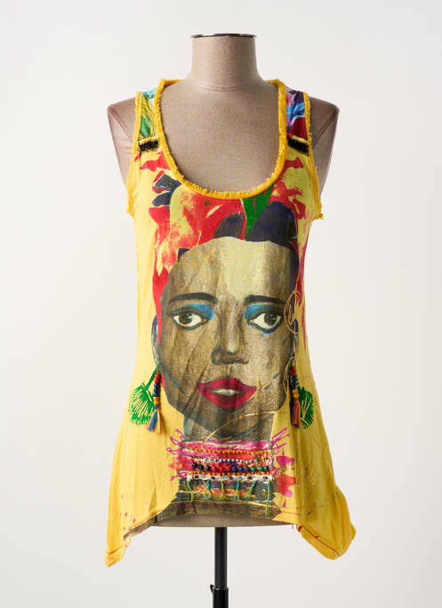 Tunique sans manche jaune DESIGUAL pour femme