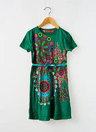 Robe mi-longue manches courtes manches courtes vert DESIGUAL fille