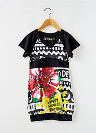 Robe mi-longue manches courtes manches courtes noir DESIGUAL fille