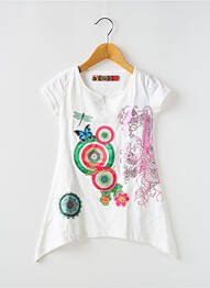 Tunique manches courtes stretch blanc DESIGUAL fille