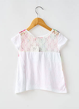 Tunique manches courtes stretch blanc DESIGUAL fille