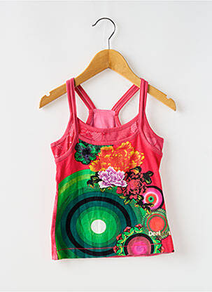 Top coupe cintrée fines bretelles rouge DESIGUAL fille