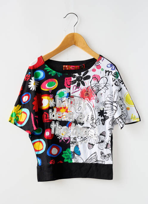 T-shirt noir DESIGUAL pour fille