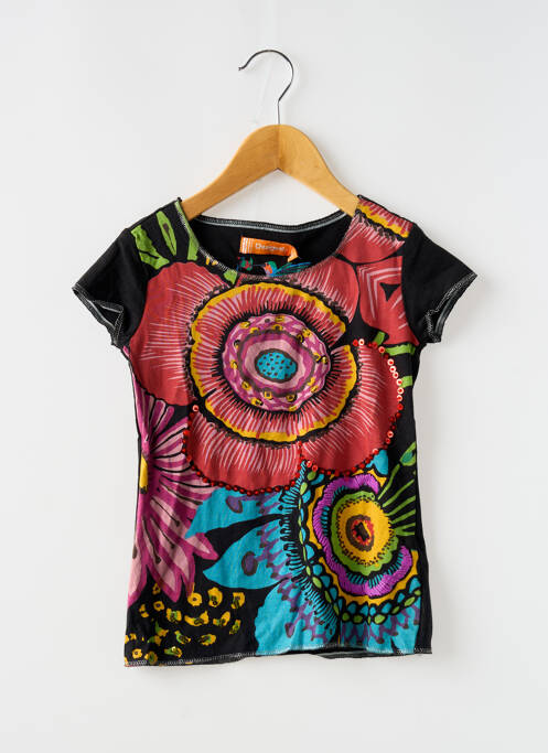 T-shirt noir DESIGUAL pour fille