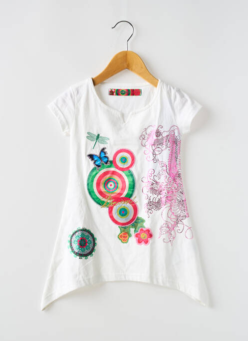 Tunique manches courtes blanc DESIGUAL pour fille