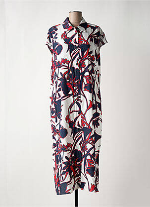 Robe longue manches courtes manches courtes bleu MARIA BELLENTANI femme