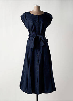 Robe longue manches courtes manches courtes bleu MARIA BELLENTANI femme