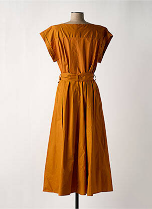 Robe longue manches courtes manches courtes jaune MARIA BELLENTANI femme
