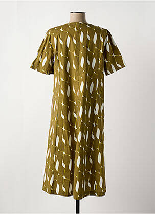 Robe mi-longue imprimé fantaisie manches courtes vert MARIA BELLENTANI femme