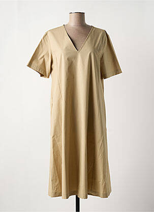 Robe mi-longue manches courtes manches courtes beige MARIA BELLENTANI femme