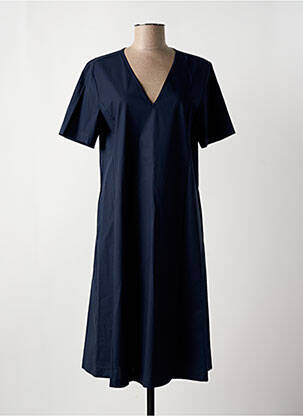 Robe mi-longue manches courtes manches courtes bleu MARIA BELLENTANI femme