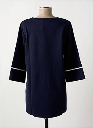 T-shirt coupe droite manches 3/4 bleu MARIA BELLENTANI femme