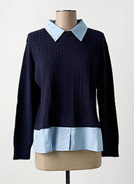 Pull tunique stretch manches longues bleu DIANA GALLESI femme
