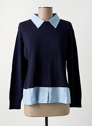 Pull tunique stretch manches longues bleu DIANA GALLESI femme
