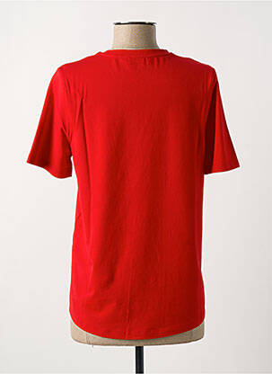 T-shirt sérigraphie avec strass manches courtes rouge MARIA BELLENTANI femme
