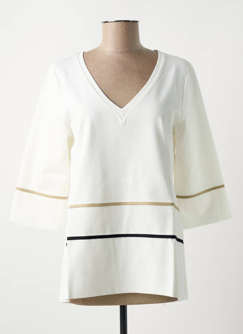 T-shirt coupe droite manches 3/4 beige MARIA BELLENTANI femme