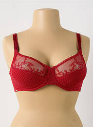 Soutien-gorge effet matière satinée haut soutien-gorge emboitant rouge CHANTELLE femme