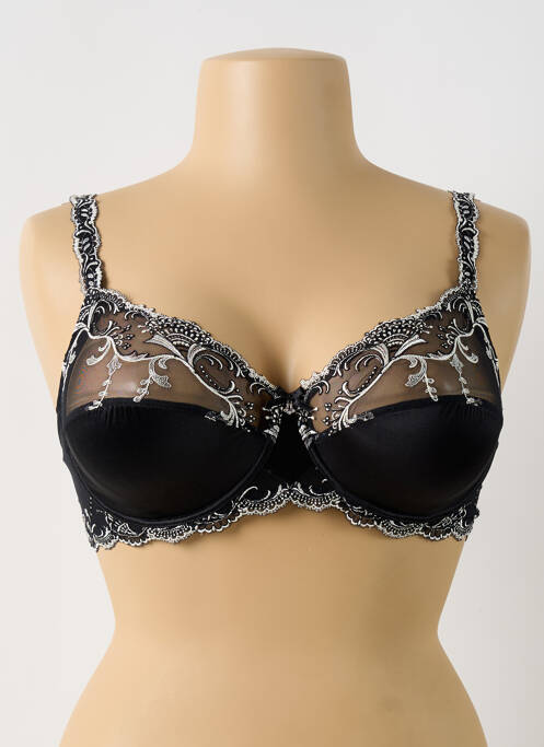 Soutien-gorge effet matière satinée haut soutien-gorge emboitant noir LISE CHARMEL femme