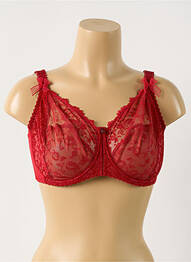 Soutien-gorge broderie haut soutien-gorge emboitant rouge EMPREINTE femme