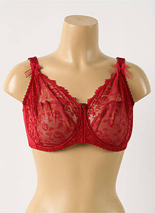 Soutien-gorge broderie haut soutien-gorge emboitant rouge EMPREINTE femme