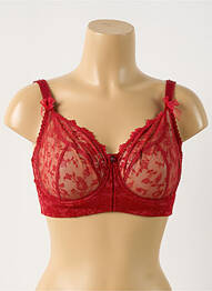 Soutien-gorge effet matière satinée haut soutien-gorge emboitant rouge EMPREINTE femme