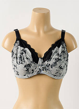 Soutien-gorge broderie haut soutien-gorge emboitant gris ANTIGEL femme