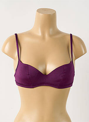 Soutien-gorge effet matière satinée haut soutien-gorge moulé violet HUIT femme