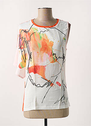 Top imprimé fantaisie sans manche orange SALSA femme