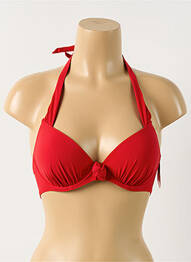 Haut de maillot de bain stretch haut soutien-gorge moulé rouge AUBADE femme