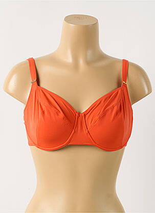 Haut de maillot de bain stretch haut soutien-gorge emboitant orange EMPREINTE femme