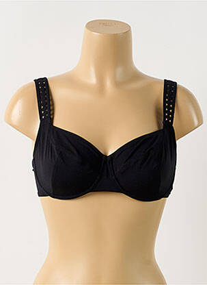 Haut de maillot de bain stretch haut soutien-gorge emboitant noir EMPREINTE femme