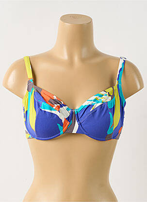 Haut de maillot de bain stretch haut soutien-gorge emboitant bleu EMPREINTE femme