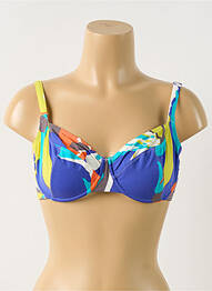 Haut de maillot de bain stretch haut soutien-gorge emboitant bleu EMPREINTE femme
