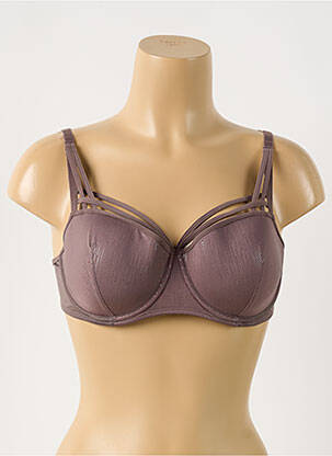 Soutien-gorge effet matière satinée haut soutien-gorge moulé marron MARLIES DEKKERS femme
