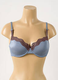 Soutien-gorge effet matière satinée haut soutien-gorge moulé bleu PLAYTEX femme