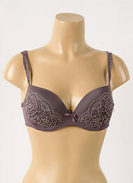 Soutien-gorge effet matière satinée haut soutien-gorge moulé marron MARIE JO femme