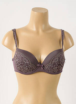 Soutien-gorge effet matière satinée haut soutien-gorge moulé marron MARIE JO femme