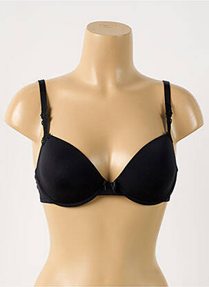 Soutien-gorge effet matière satinée haut soutien-gorge moulé noir ANTINEA femme
