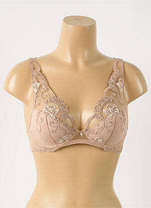 Soutien-gorge effet matière satinée haut soutien-gorge moulé chair LISE CHARMEL femme