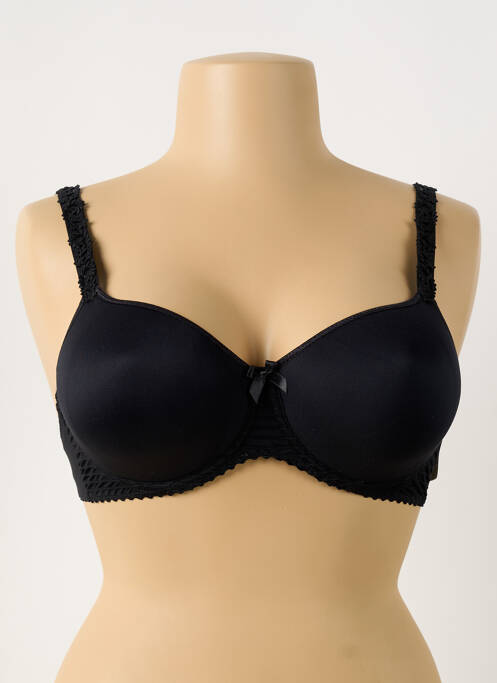 Soutien-gorge effet matière satinée haut soutien-gorge moulé noir LOUISA BRACQ femme