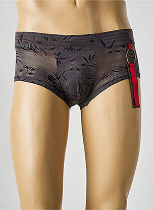 Boxer effet matière satinée marron HOM homme