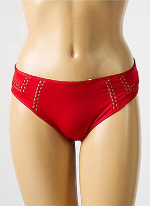 Bas de maillot de bain stretch culotte rouge HUIT femme
